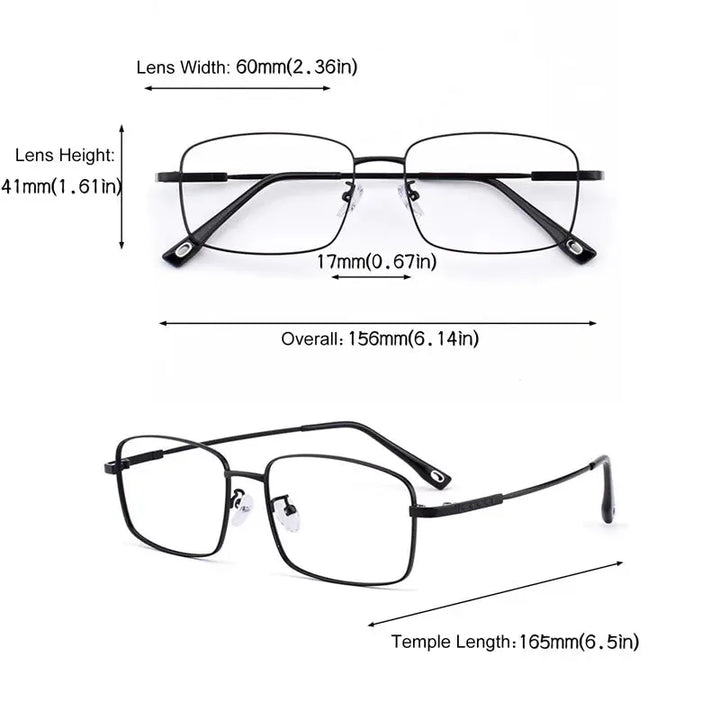 Hdcrafter Mens Full Rim Square Titanium Frames 040000 — view 2 | Hdcrafter Eyeglasses at FuzWeb