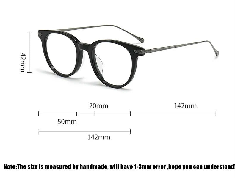 Aimee Women's Full Rim Round Acetate Titanium Eyeglasses 19011