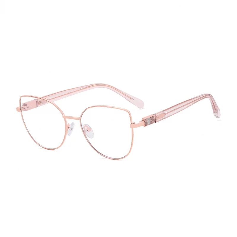 Ralferty Women's Full Rim Round Cat Eye Alloy Eyeglasses R82123 Full Rim Ralferty C6 RoseGold CHINA 