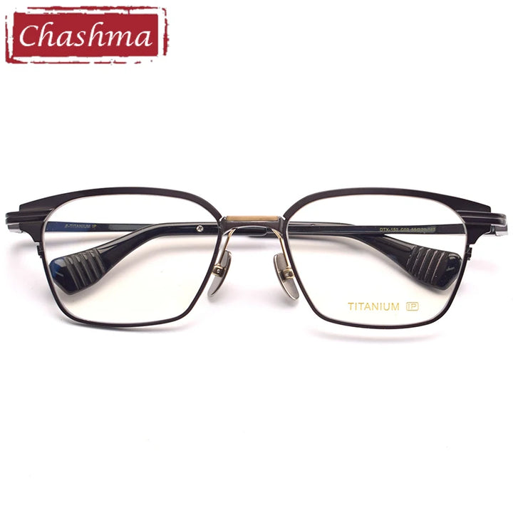 Chashma Unisex Full Rim Big Polygon Square Titanium Eyeglasses 17524