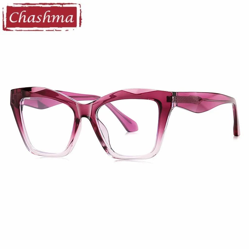 Chashma Ochki Women's Full Rim Square Cat Eye Tr 90 Eyeglasses 881081
