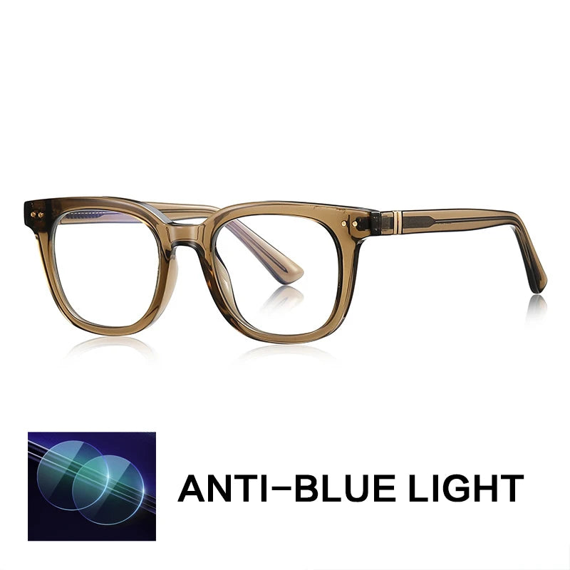 Gatenac Unisex Full Rim Square Tr 90 Titanium Reading Glasses Gxyj2229
