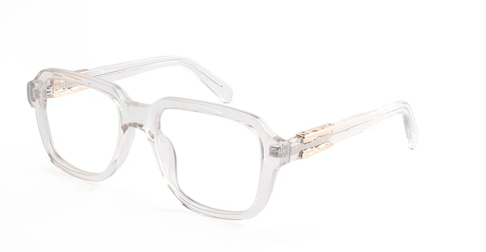 Esnbie Unisex Full Rim Oval Square Brow Line Acetate Eyeglasses 912411