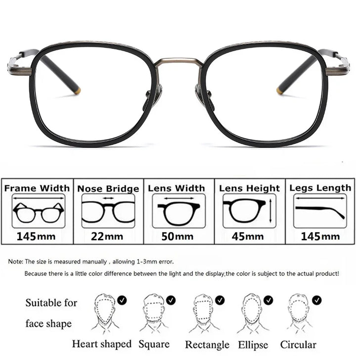 Aimee Women's Full Rim Square Acetate Titanium Eyeglasses 693145