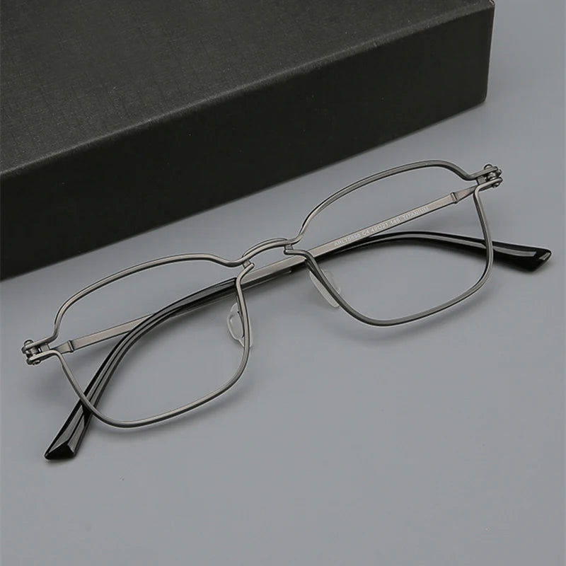 Black Mask Unisex Full Rim Square Titanium Eyeglasses 395898