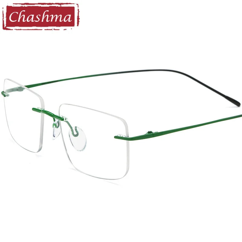 Chashma Unisex Rimless Square Titanium Eyeglasses 185870