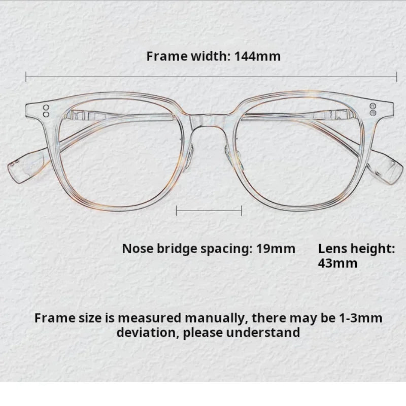 Momoja Unisex Full Rim Square Round Acetate Titanium Eyeglasses 78150
