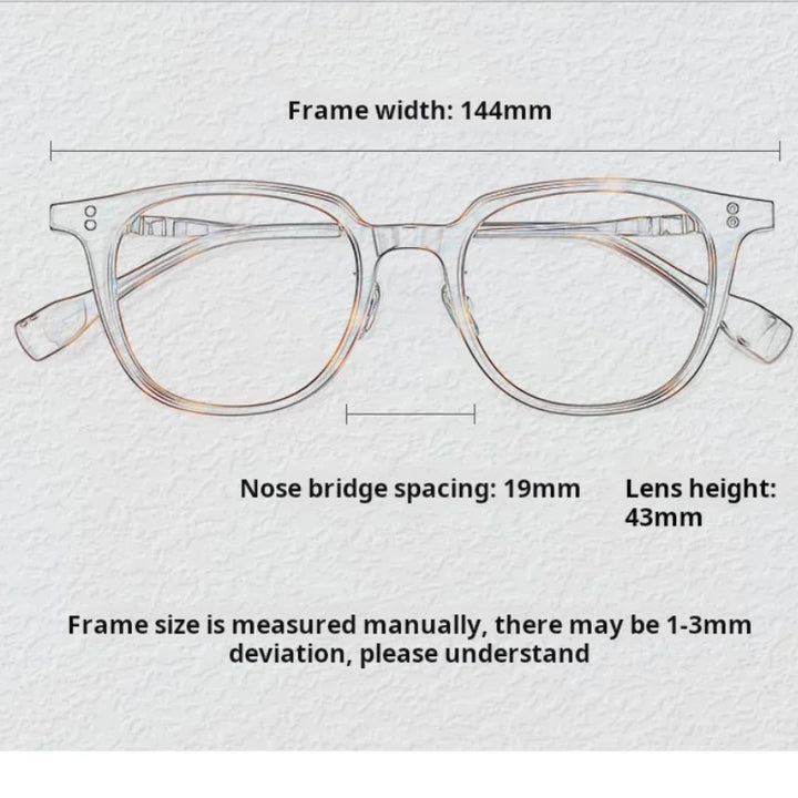 Momoja Unisex Full Rim Square Round Acetate Titanium Eyeglasses 78150
