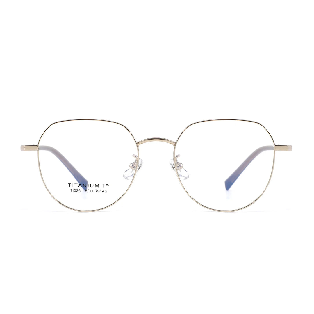 Xbora Unisex Full Rim Polygonal Pure Titanium Eyeglasses TI0261 — view 1 | Xbora at FuzWeb
