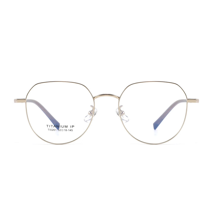 Xbora Unisex Full Rim Polygonal Pure Titanium Eyeglasses TI0261 — view 1 | Xbora at FuzWeb