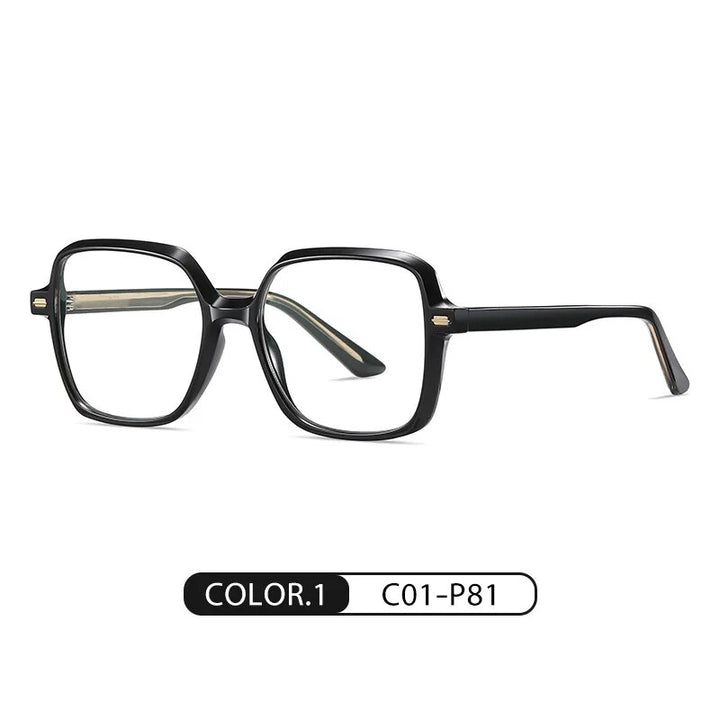 Zirosat Men's Full Rim Square Tr 90 Titanium Eyeglasses Bc907 Full Rim Zirosat C1  
