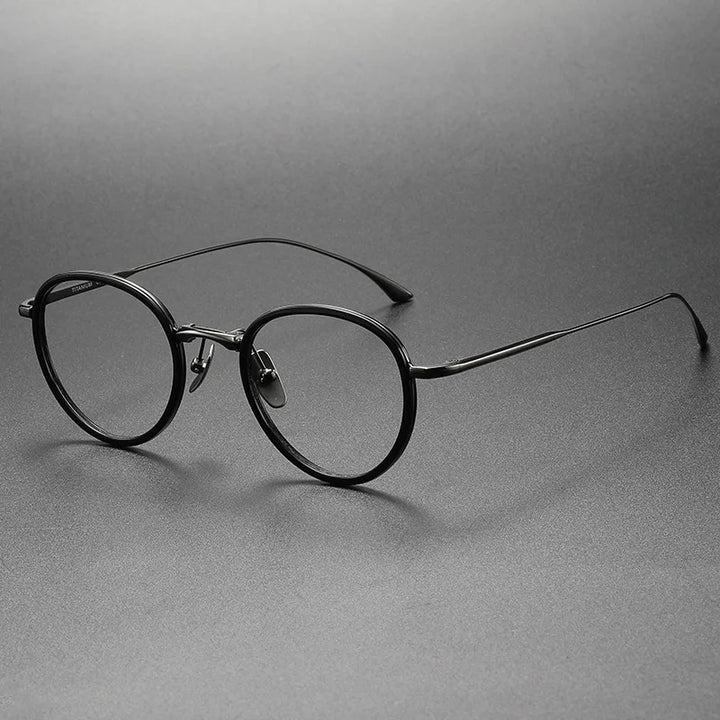 Bobbie Women's Full Rim Oval Round Acetate Titanium Eyeglasses 224849