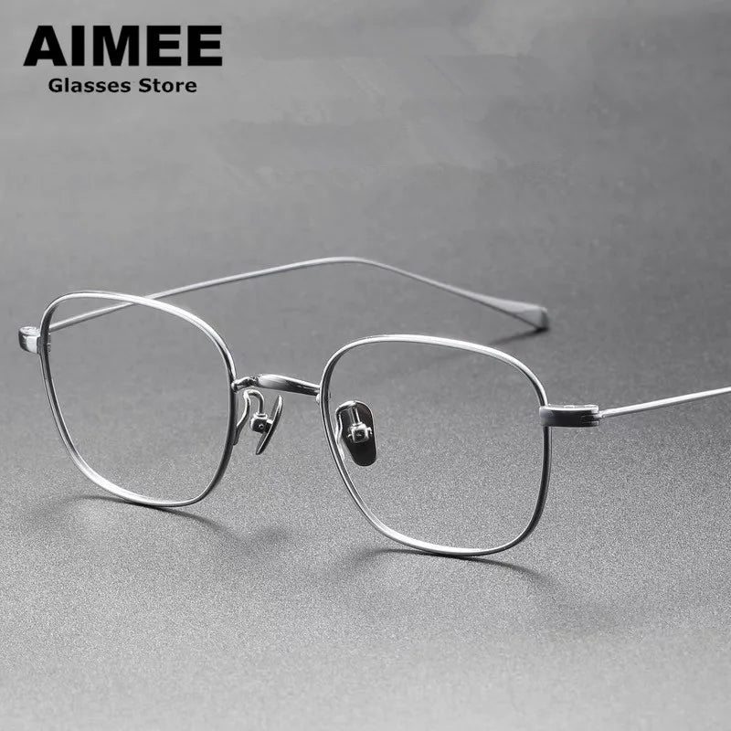 Aimee Unisex Full Rim Square Titanium Eyeglasses 19199 Full Rim Aimee   