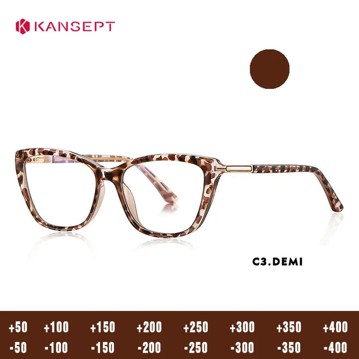 Kansept Women's Full Rim Cat Eye Tr 90 Titanium Reading Glasses 22335