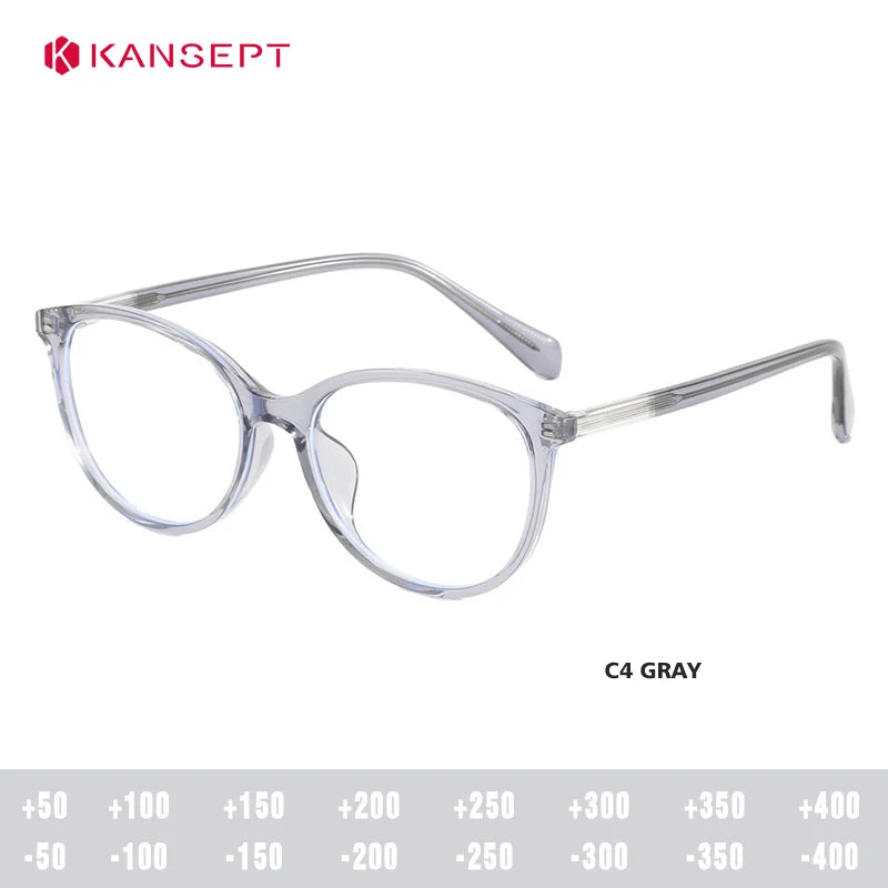 Kansept Women's Full Rim Round Tr 90 Titanium Reading Glasses 80234