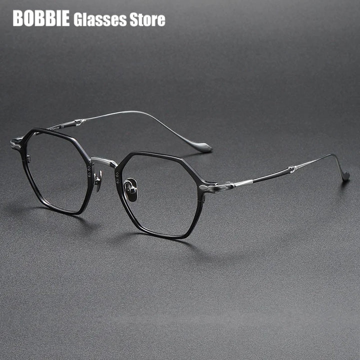 Bobbie Unisex Full Rim Flat Top Polygon Titanium Eyeglasses 893133