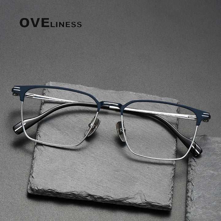 Oveliness Unisex Full Rim Square Titanium Acetate Eyeglasses 70801 Full Rim Oveliness   