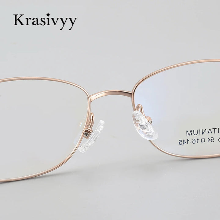 Krasivyy Women's Full Rim Oval SquareTitanium Eyeglasses 443005 Full Rim Krasivyy   