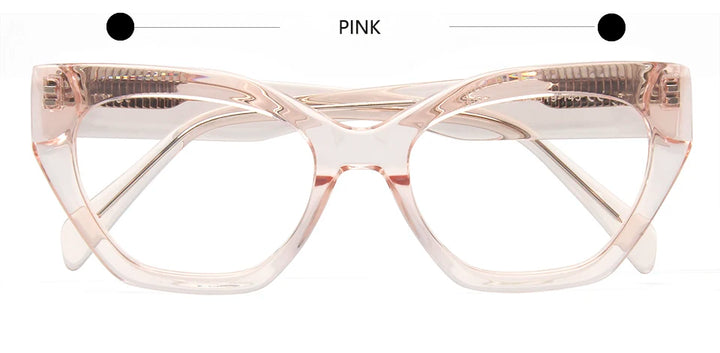 Esnbie Unisex Full Rim Oval Cat Eye Acetate Eyeglasses 23021 Full Rim Esnbie Pink  