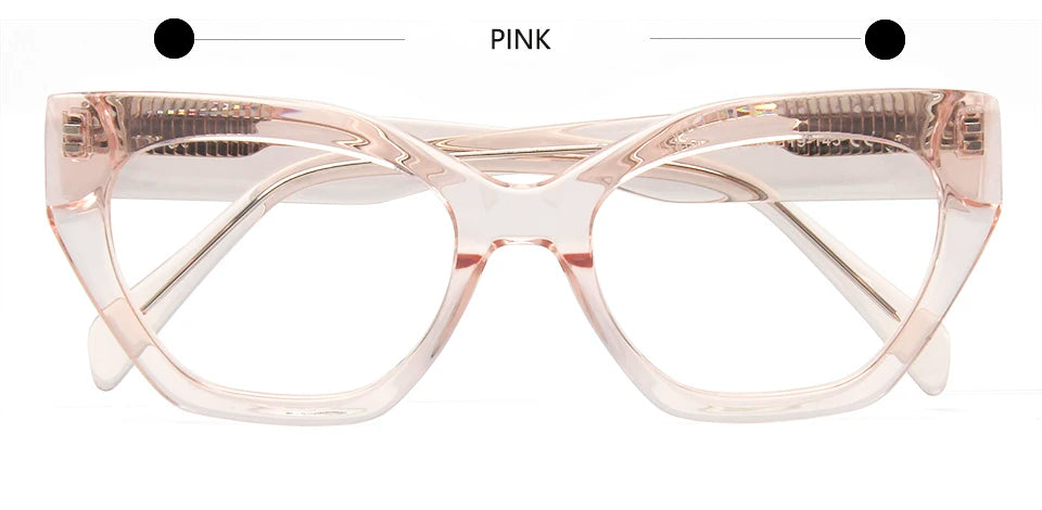 Esnbie Unisex Full Rim Polygon Square Acetate Eyeglasses 23021