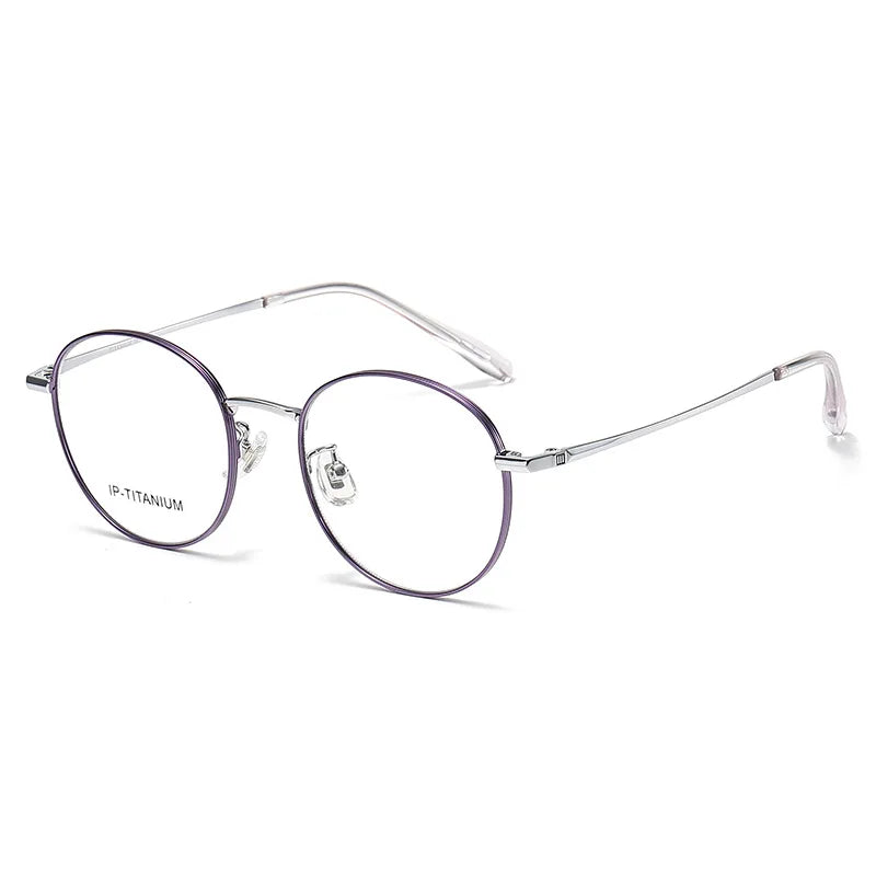 Yimaruili Women's Full Rim Oval Round Titanium Eyeglasses 398570