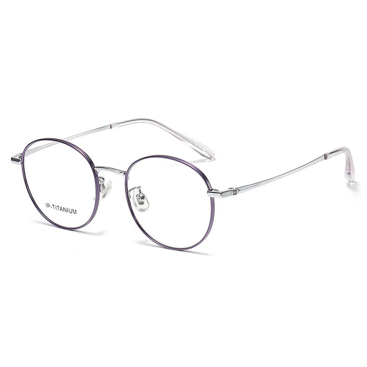 Yimaruili Women's Full Rim Oval Round Titanium Eyeglasses 398570