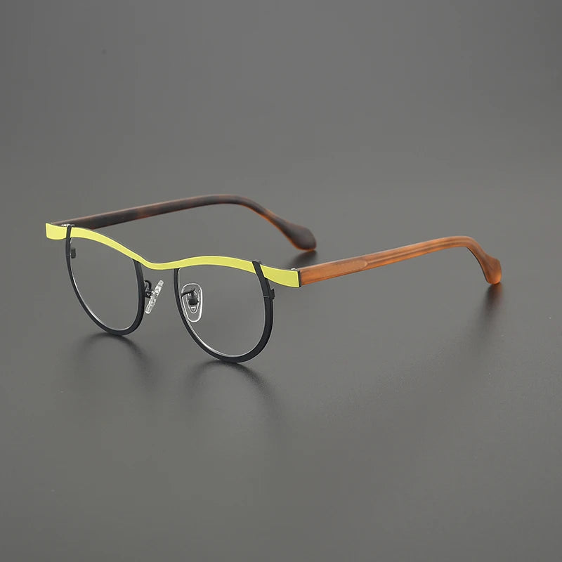 Nobler Women's Full Rim Brow Line Cat Eye Titanium Eyeglasses 185884