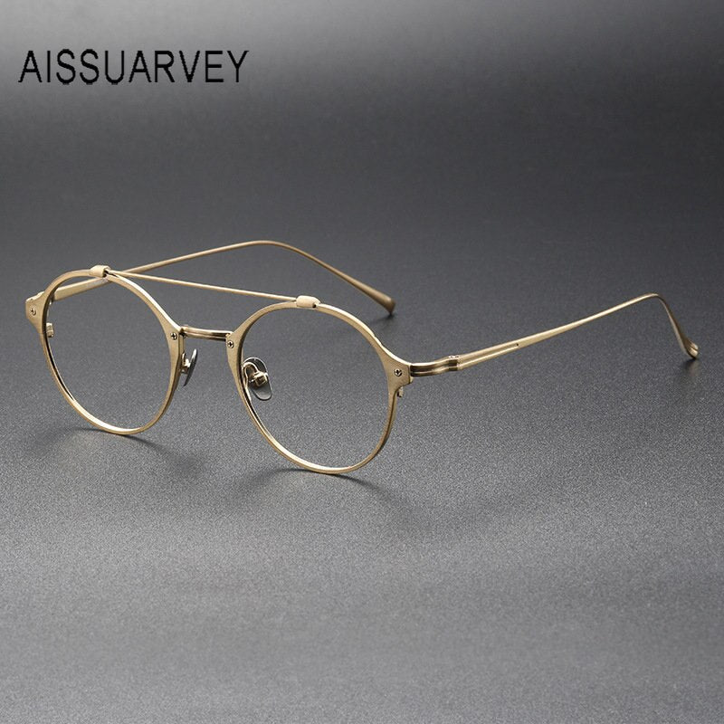 Aissuarvey Unisex Full Rim Round Titanium Eyeglasses 4822145b Full Rim Aissuarvey Eyeglasses   