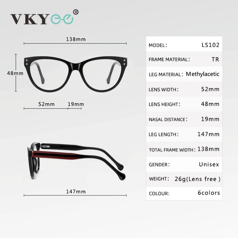 Vicky Women's Full Rim Oval Cat Eye Tr 90 Alloy Reading Glasses 74102