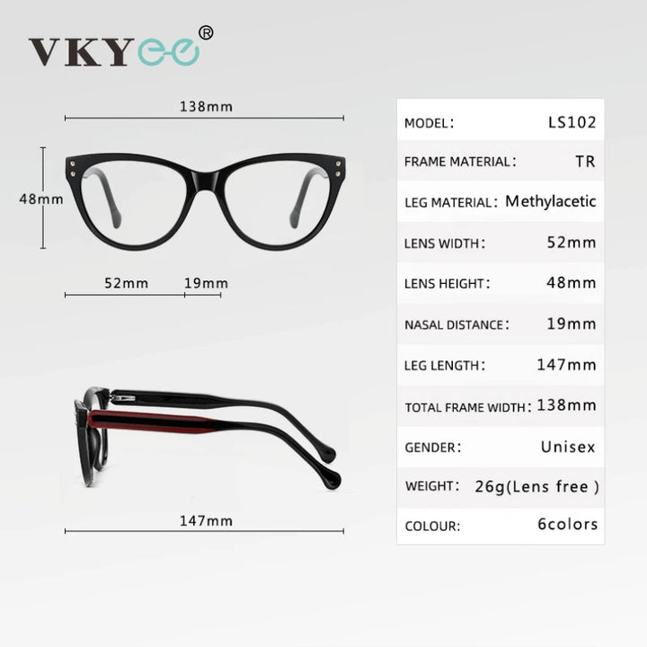 Vicky Women's Full Rim Oval Cat Eye Tr 90 Alloy Reading Glasses 74102