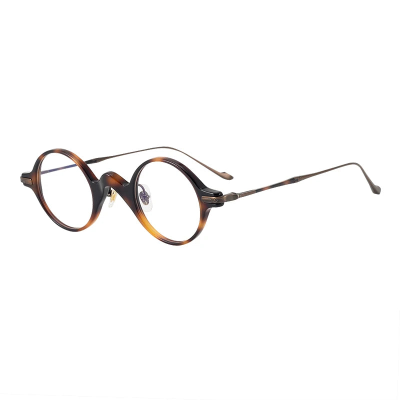 Nobler Unisex Full Rim Round Titanium Acetate Eyeglasses 5950 Full Rim Nobler   