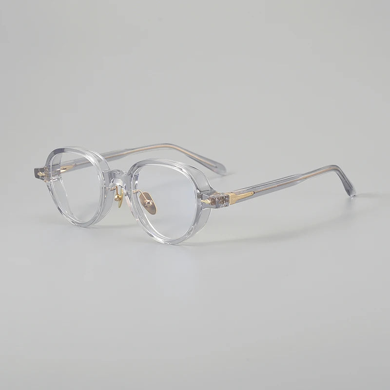 Aror Men's Full Rim Oval Round Acetate Titanium Eyeglasses 396158