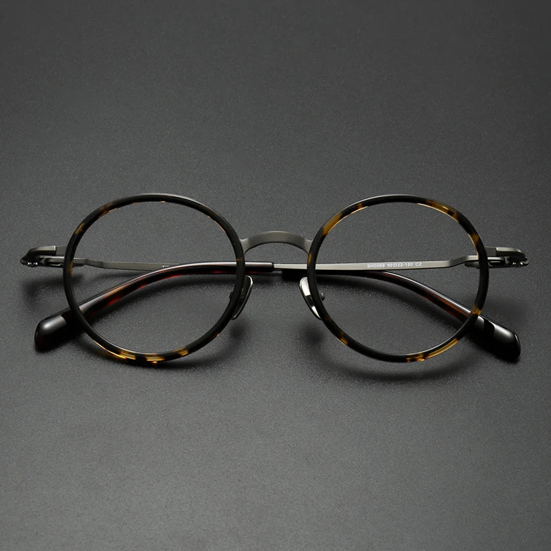Muzz SH0069 unisex round IP titanium prescription eyeglasses — view 3