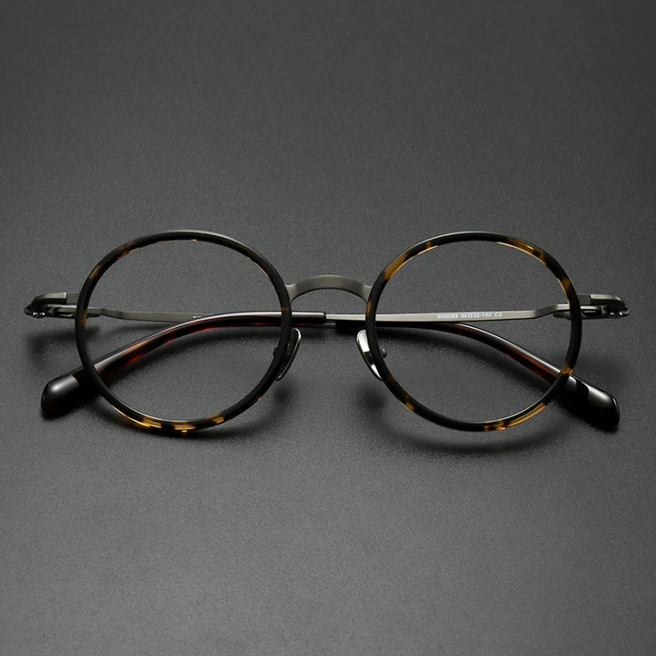 Muzz SH0069 unisex round IP titanium prescription eyeglasses — view 3