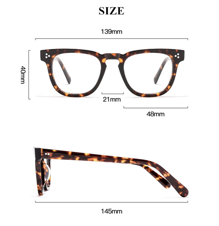 Black Mask Unisex Full Rim Oval Square Acetate Eyeglasses 398620