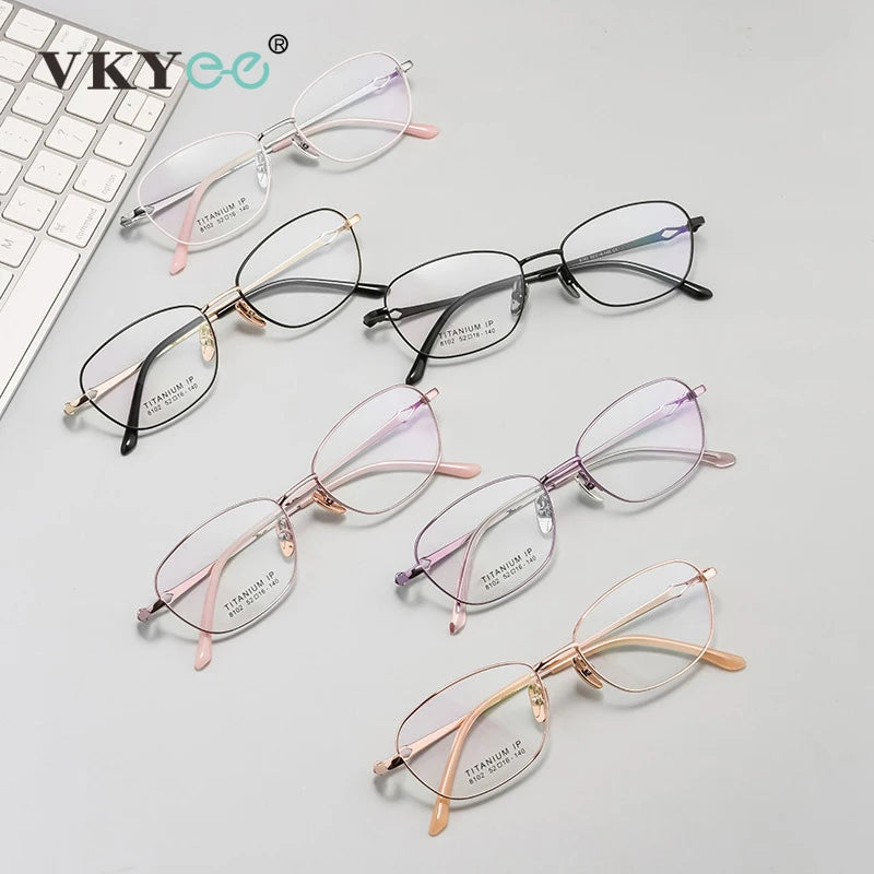 Vicky Women's Full Rim Square Oval Alloy Reading Glasses 81024