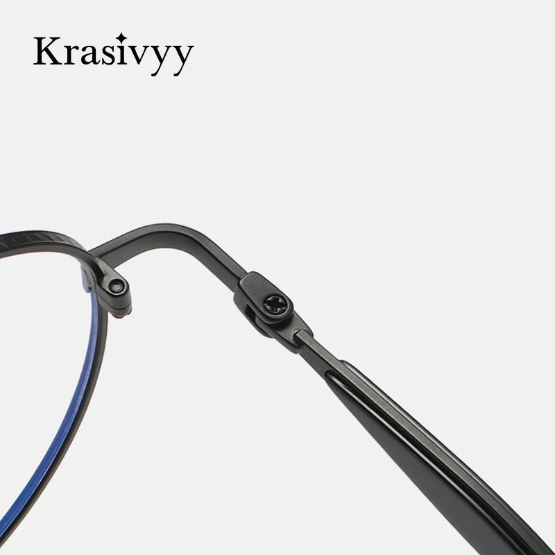 Krasivyy Unisex Full Rim Round Titanium Acetate Eyeglasses 46058