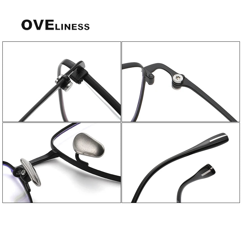 Oveliness Unisex Full Rim Square Titanium Eyeglasses 80916 Full Rim Oveliness   