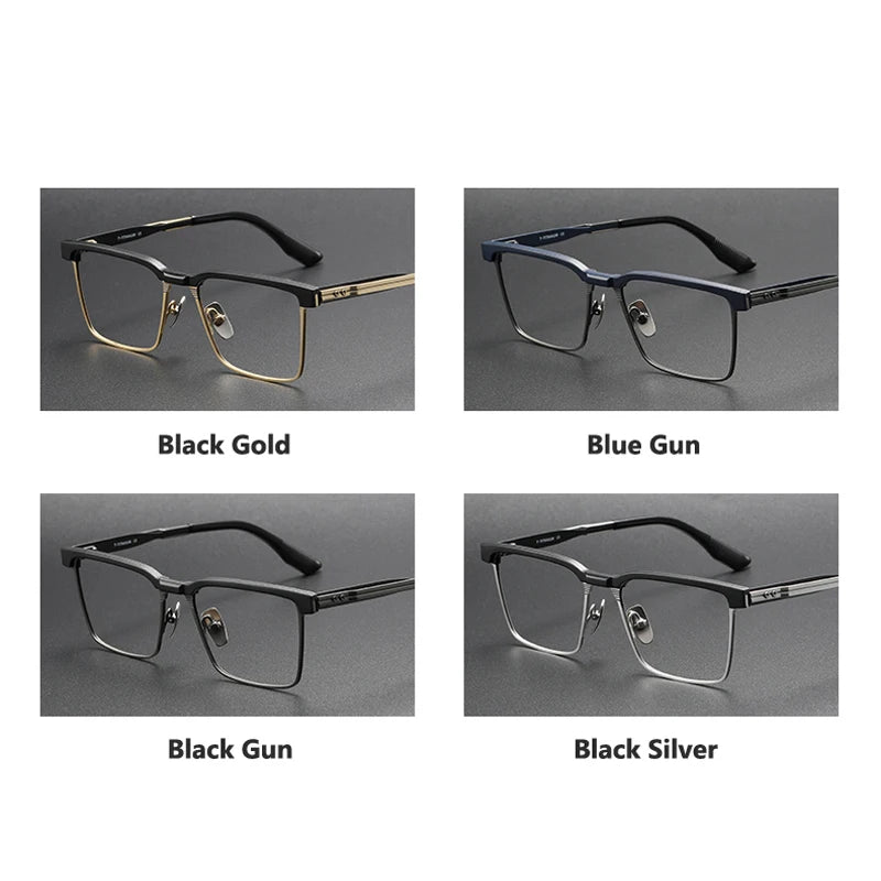 Hdcrafter Men's Full Rim Square Titanium Eyeglasses 173 Full Rim Hdcrafter Eyeglasses   