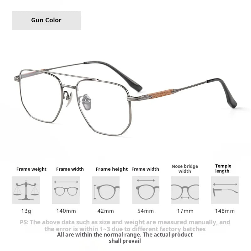 Xbora Unisex Full Rim Square Double Bridge Titanium Eyeglasses 541606