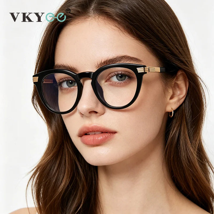 Vicky Unisex Full Rim Round TR90 Blue Light Prescription Eyeglasses PFD2329