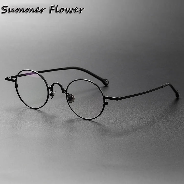 Summer Flower Unisex Full Rim Round Titanium-Alloy Eyeglasses 369080