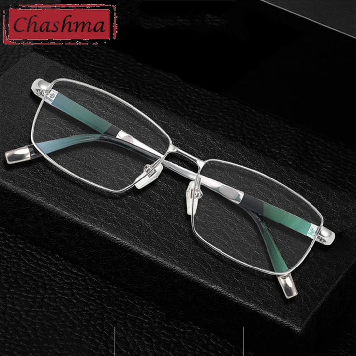 Chashma Ochki Men's Full Rim Square Titanium Eyeglasses 27448 Full Rim Chashma Ochki   