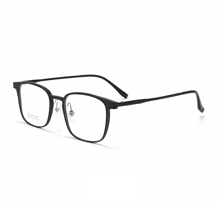 KatKani Men's Full Rim Square Titanium Alloy Eyeglasses 28557 Full Rim KatKani Eyeglasses Black  