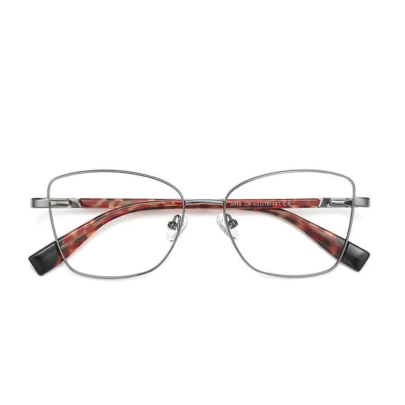 Yimaruili Women's Full Rim Square Cat's Eye Alloy Eyeglasses Y3010 Full Rim Yimaruili Eyeglasses C4  