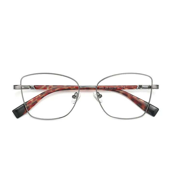 Yimaruili Women's Full Rim Square Cat's Eye Alloy Eyeglasses Y3010 Full Rim Yimaruili Eyeglasses C4  