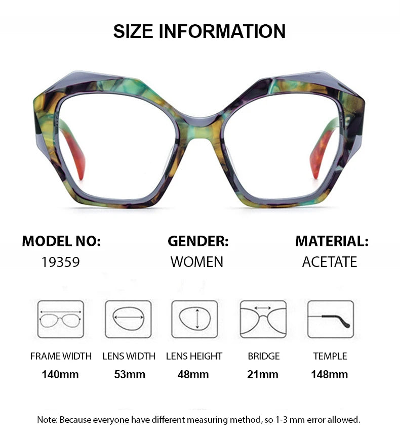 Summer Flower Women's Full Rim Butterfly Acetate Eyeglasses 619359