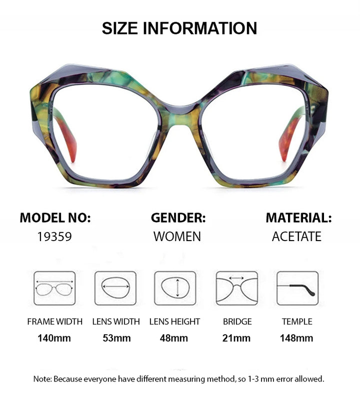 Summer Flower Women's Full Rim Butterfly Acetate Eyeglasses 619359