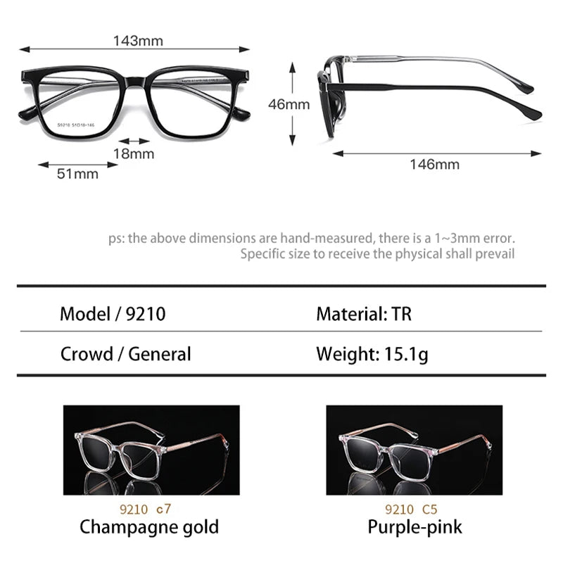 Vicky Unisex Full Rim Square Tr 90 Titanium Reading Glasses 639210