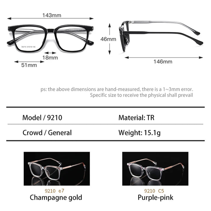 Vicky Unisex Full Rim Square Tr 90 Titanium Reading Glasses 639210